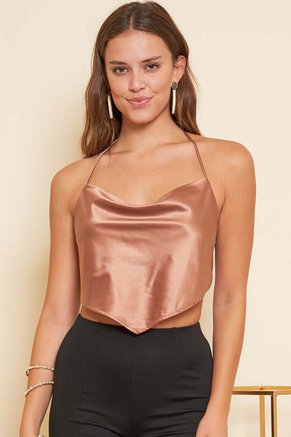 Bronce Silky Crop Top